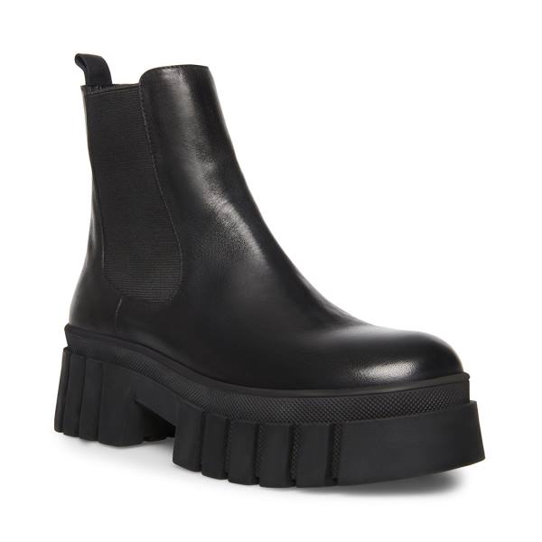 Botki Damskie Steve Madden Abram Skórzane Czarne | SM-654WU