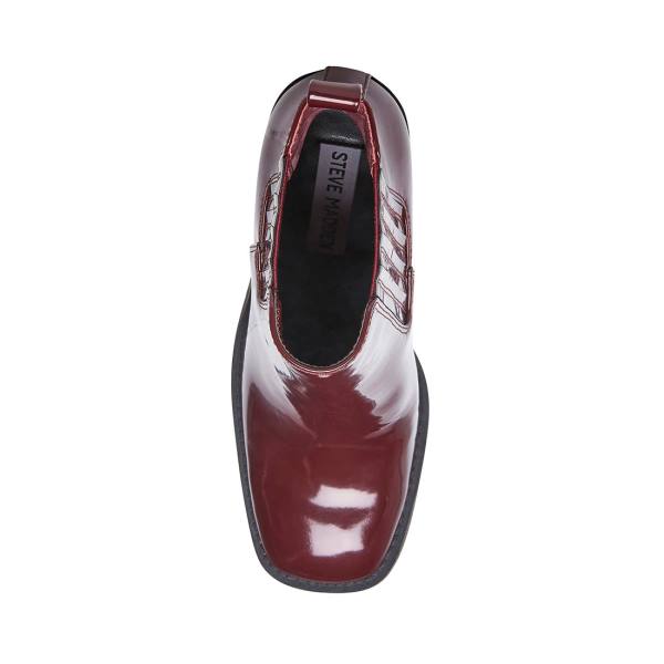 Botki Damskie Steve Madden Acker Burgundy Bordowe | SM-924IX