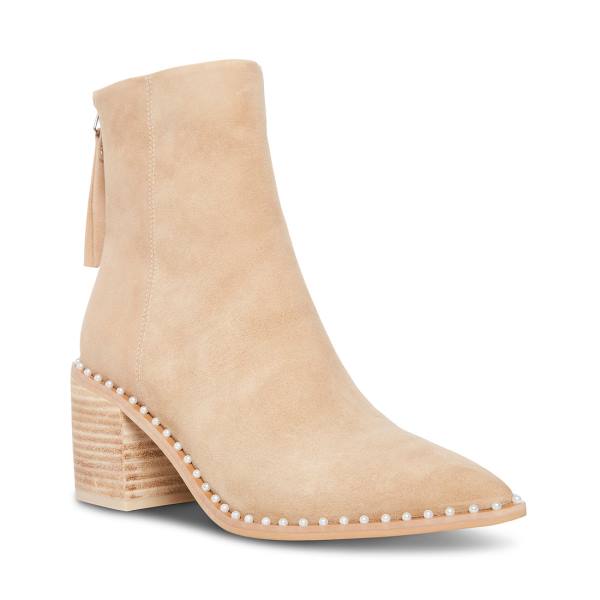 Botki Damskie Steve Madden Aquarius Tan Zamszowe Brązowe | SM-018ZC