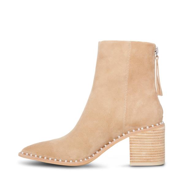 Botki Damskie Steve Madden Aquarius Tan Zamszowe Brązowe | SM-018ZC