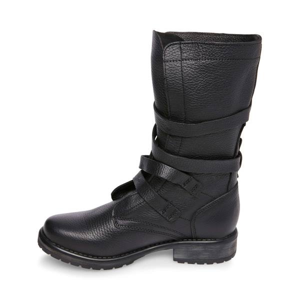 Botki Damskie Steve Madden Banddit Skórzane Czarne | SM-379ZM