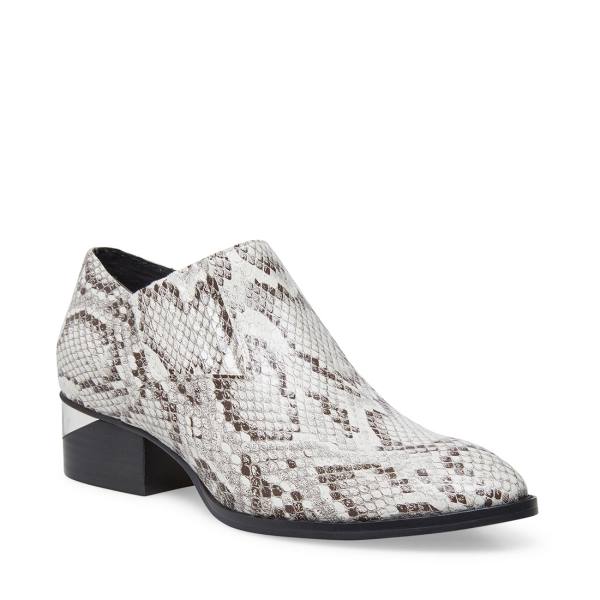 Botki Damskie Steve Madden Barnett Snake Czarne Białe Wąż | SM-310MU