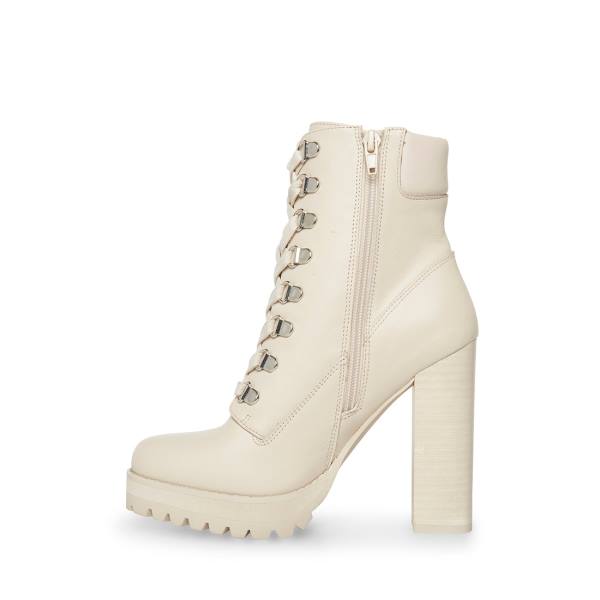 Botki Damskie Steve Madden Beso Bone Skórzane Beżowe | SM-405IW