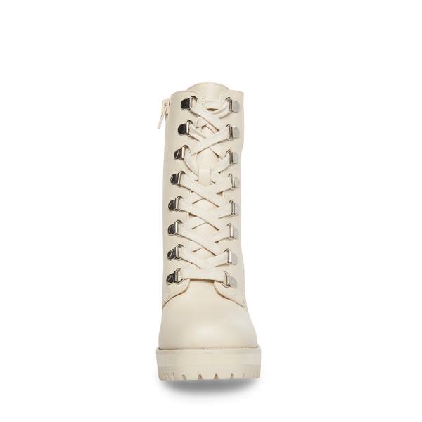 Botki Damskie Steve Madden Beso Bone Skórzane Beżowe | SM-405IW