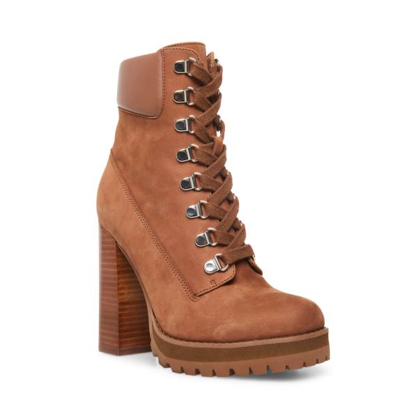 Botki Damskie Steve Madden Beso Nubuck Brązowe | SM-625EP