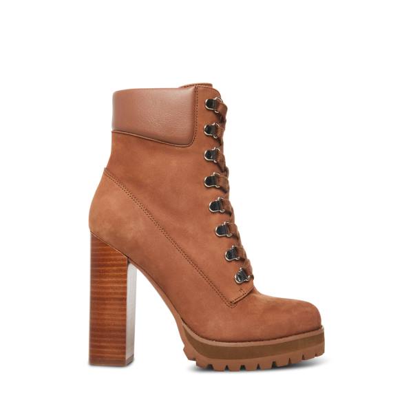 Botki Damskie Steve Madden Beso Nubuck Brązowe | SM-625EP