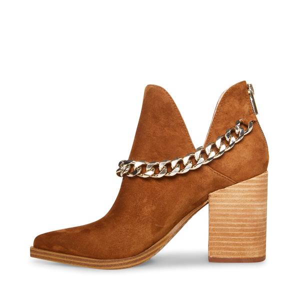 Botki Damskie Steve Madden Cedar-c Chestnut Zamszowe Brązowe | SM-659BC