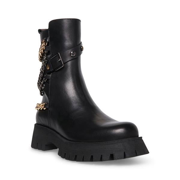 Botki Damskie Steve Madden Chain Czarne Kolorowe | SM-189MA