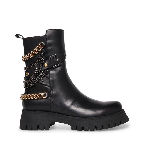 Botki Damskie Steve Madden Chain Czarne Kolorowe | SM-189MA