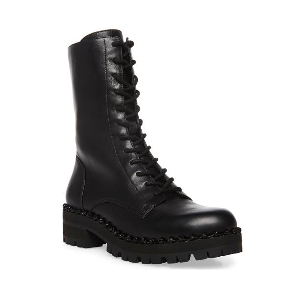 Botki Damskie Steve Madden Conrad Skórzane Czarne | SM-204NL