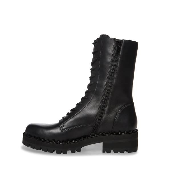 Botki Damskie Steve Madden Conrad Skórzane Czarne | SM-204NL