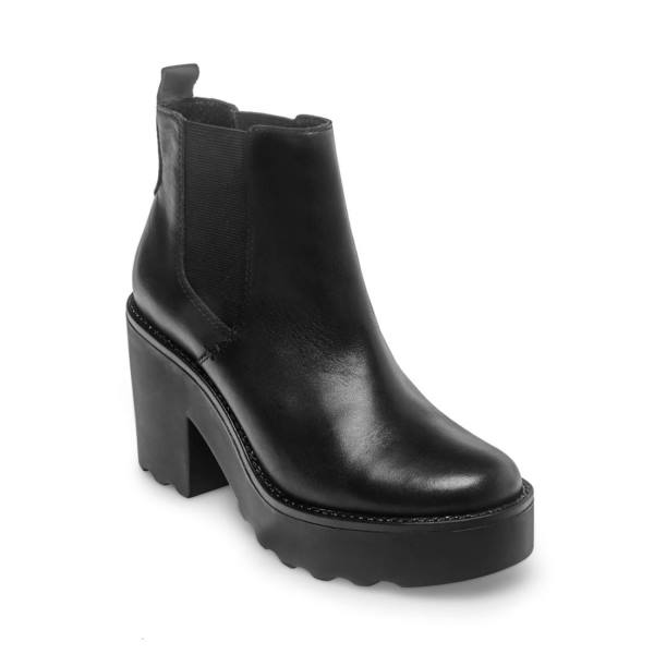 Botki Damskie Steve Madden Gretta Skórzane Czarne | SM-834SB