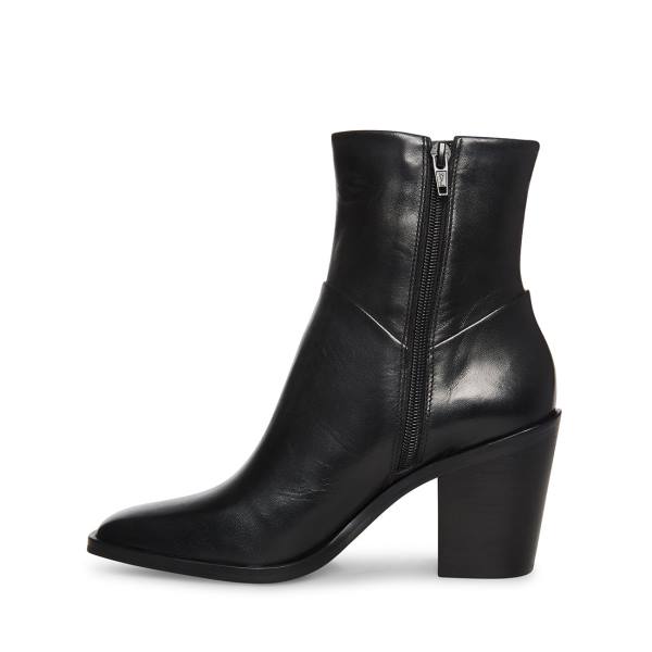 Botki Damskie Steve Madden Harmen Skórzane Czarne | SM-721QD