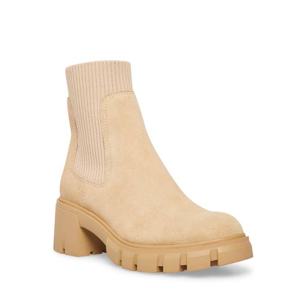 Botki Damskie Steve Madden Hutch Sand Zamszowe Brązowe | SM-784QG