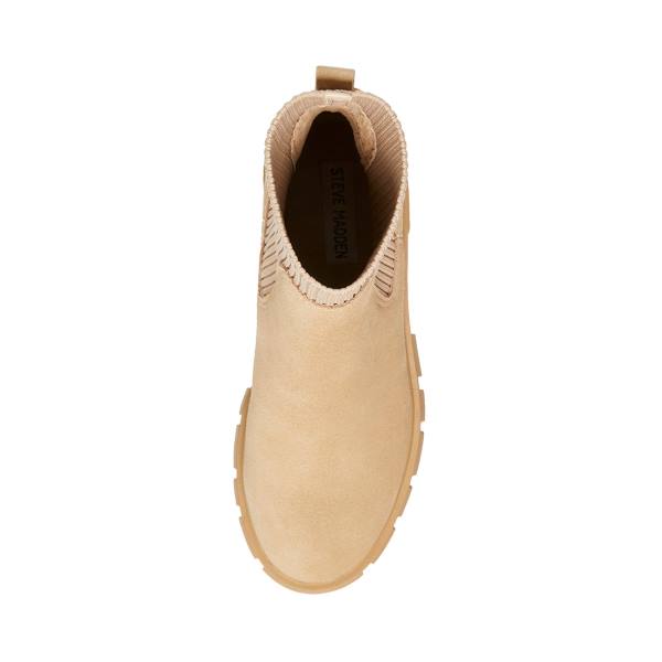 Botki Damskie Steve Madden Hutch Sand Zamszowe Brązowe | SM-784QG