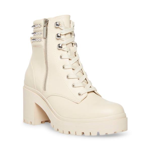 Botki Damskie Steve Madden Jaydin Bone Skórzane Beżowe | SM-286BK