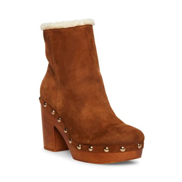 Botki Damskie Steve Madden Kent Chestnut Zamszowe Brązowe | SM-870XL