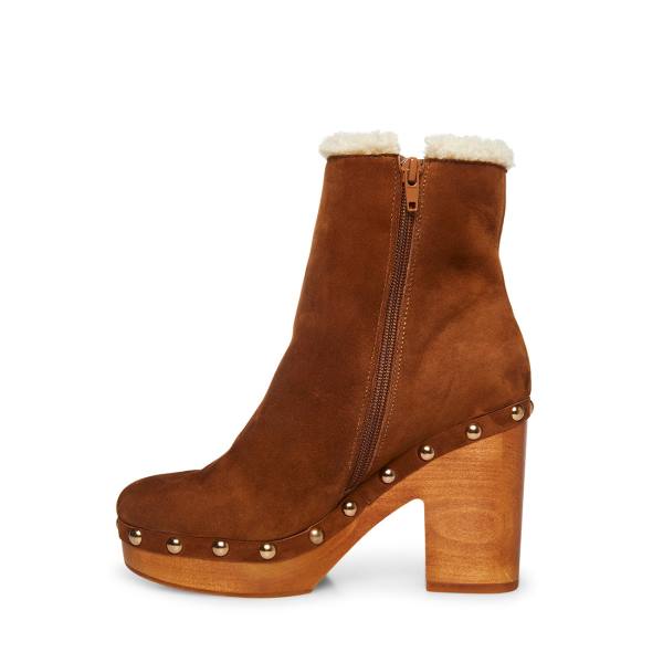 Botki Damskie Steve Madden Kent Chestnut Zamszowe Brązowe | SM-870XL