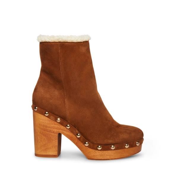 Botki Damskie Steve Madden Kent Chestnut Zamszowe Brązowe | SM-870XL