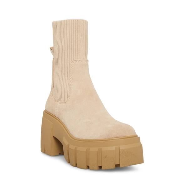 Botki Damskie Steve Madden Limit Sand Zamszowe Brązowe | SM-910WP