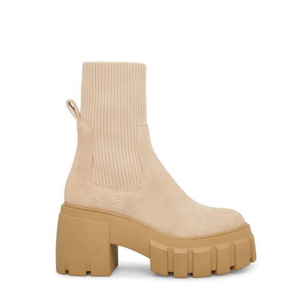 Botki Damskie Steve Madden Limit Sand Zamszowe Brązowe | SM-910WP