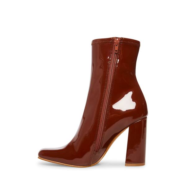 Botki Damskie Steve Madden Lynden Cognac Ciemny Brązowe | SM-258AU