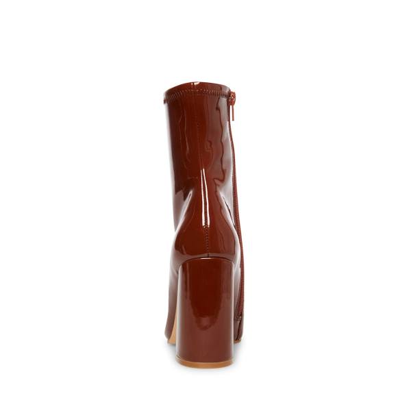 Botki Damskie Steve Madden Lynden Cognac Ciemny Brązowe | SM-258AU