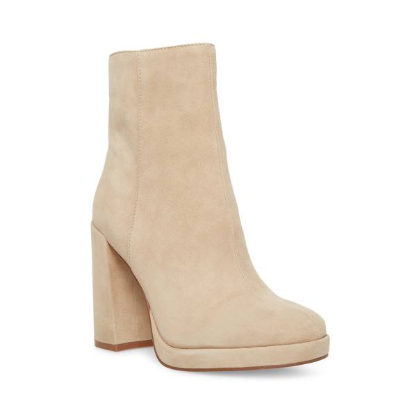 Botki Damskie Steve Madden Main Sand Zamszowe Brązowe | SM-830FR