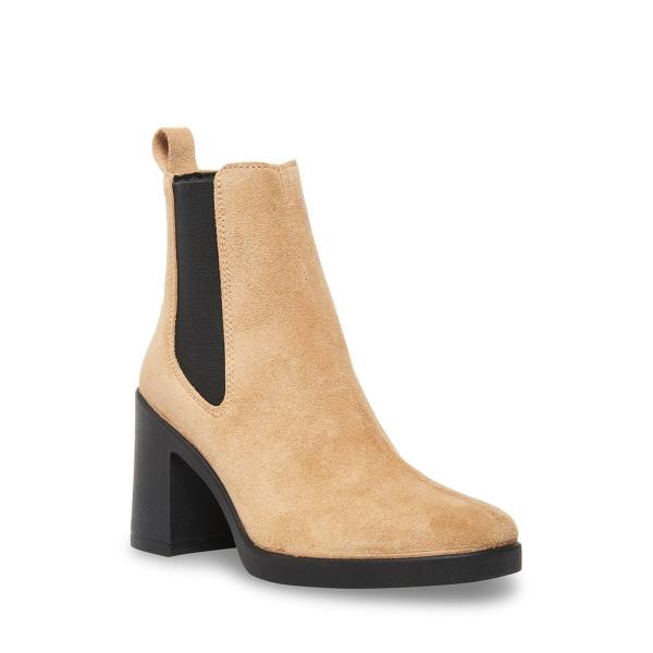 Botki Damskie Steve Madden Match Taupe Zamszowe Szare Brązowe | SM-074CF