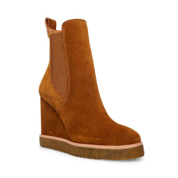 Botki Damskie Steve Madden Mooris Chestnut Zamszowe Brązowe | SM-396KQ