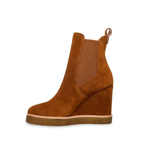 Botki Damskie Steve Madden Mooris Chestnut Zamszowe Brązowe | SM-396KQ