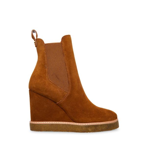 Botki Damskie Steve Madden Mooris Chestnut Zamszowe Brązowe | SM-396KQ