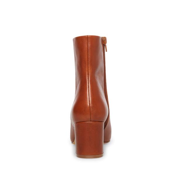 Botki Damskie Steve Madden Ossie Cognac Skórzane Brązowe | SM-420GR