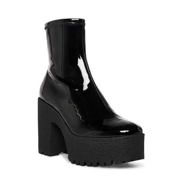 Botki Damskie Steve Madden Outlast Lakierowana Czarne | SM-386PO