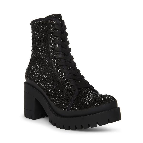 Botki Damskie Steve Madden Pass Czarne | SM-892ZL