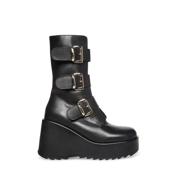 Botki Damskie Steve Madden Primrose Skórzane Czarne | SM-527HX