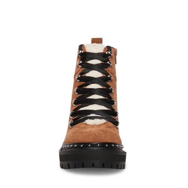 Botki Damskie Steve Madden Rainier Chestnut Zamszowe Brązowe | SM-698MU