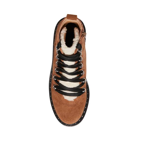 Botki Damskie Steve Madden Rainier Chestnut Zamszowe Brązowe | SM-698MU