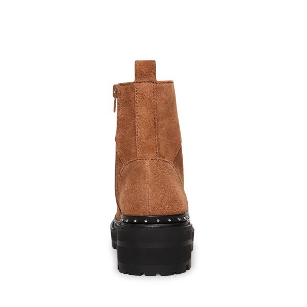 Botki Damskie Steve Madden Rainier Chestnut Zamszowe Brązowe | SM-698MU