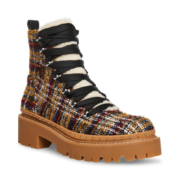 Botki Damskie Steve Madden Rainier Rust Czerwone Kolorowe | SM-235ZC