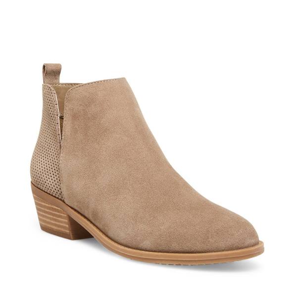 Botki Damskie Steve Madden Salado Taupe Zamszowe Szare Brązowe | SM-206LF