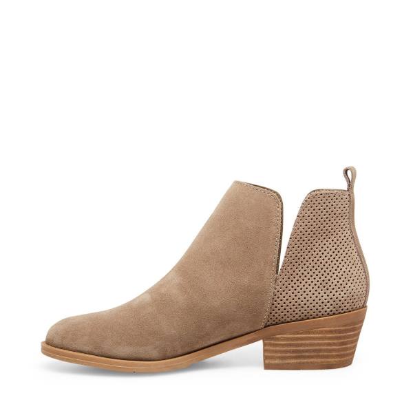 Botki Damskie Steve Madden Salado Taupe Zamszowe Szare Brązowe | SM-206LF