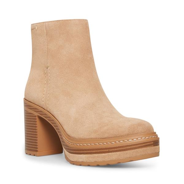 Botki Damskie Steve Madden Shaniya Sand Zamszowe Brązowe | SM-916JM