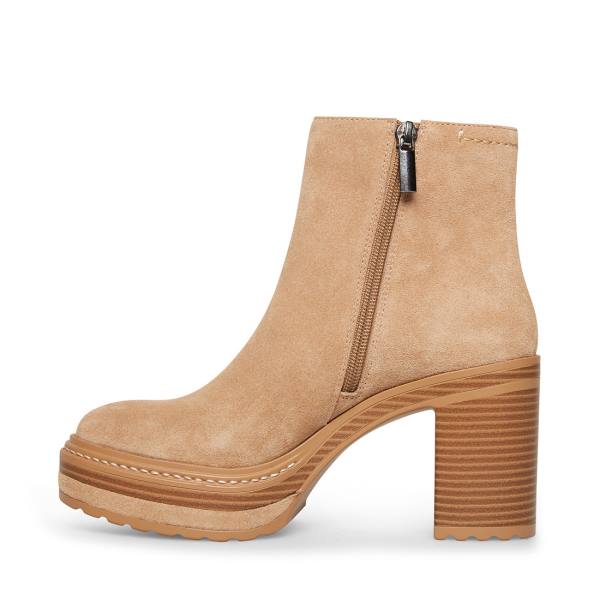 Botki Damskie Steve Madden Shaniya Sand Zamszowe Brązowe | SM-916JM