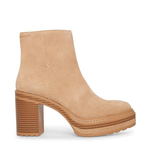 Botki Damskie Steve Madden Shaniya Sand Zamszowe Brązowe | SM-916JM