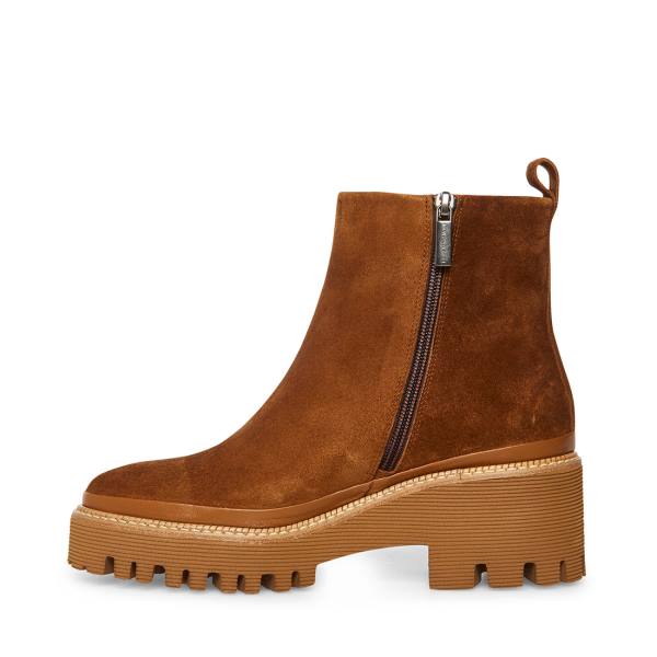 Botki Damskie Steve Madden Stetson Zamszowe Brązowe | SM-924UV