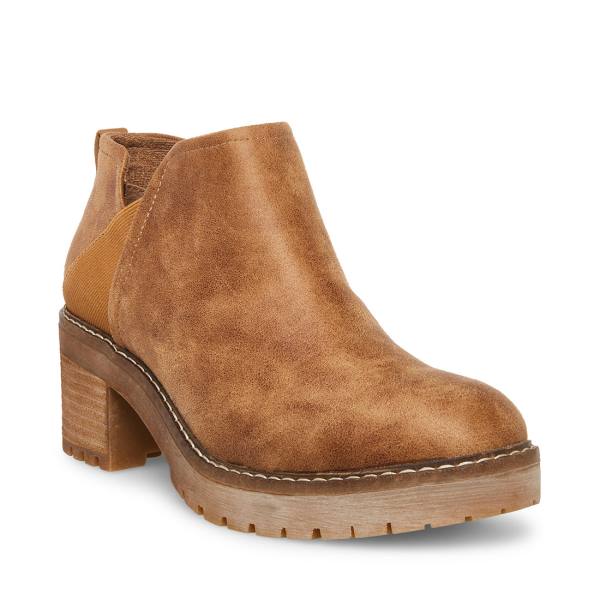 Botki Damskie Steve Madden Tamarra Cognac Brązowe Kolorowe | SM-283CI