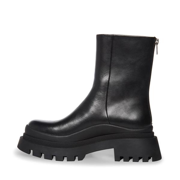 Botki Damskie Steve Madden Turf Skórzane Czarne | SM-346JU