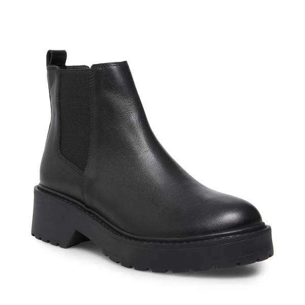 Botki Damskie Steve Madden Tyclone Skórzane Czarne | SM-185AP