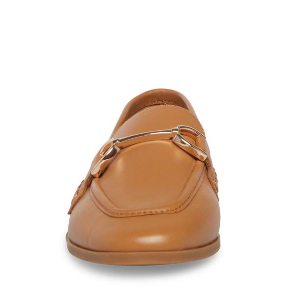 Buty Płaskie Damskie Steve Madden Carrine Cognac Skórzane Brązowe | SM-573VE